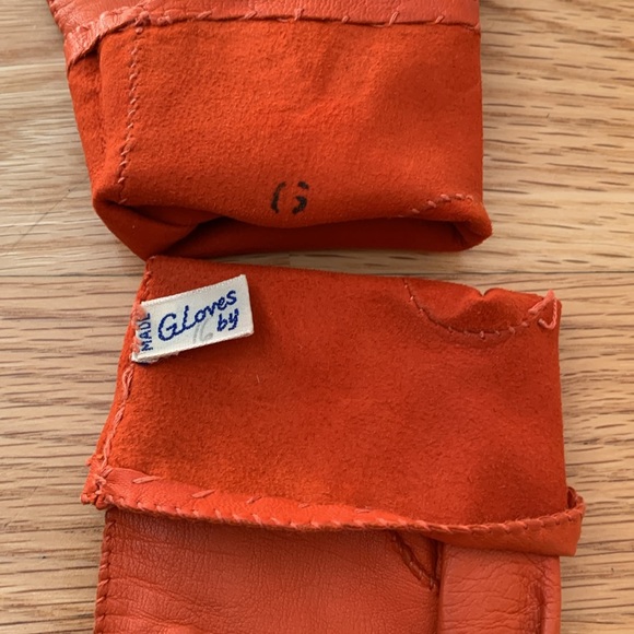 🎃VTG Leather gloves 📍FIRM📍Pumpkin Halloween - Picture 9 of 16